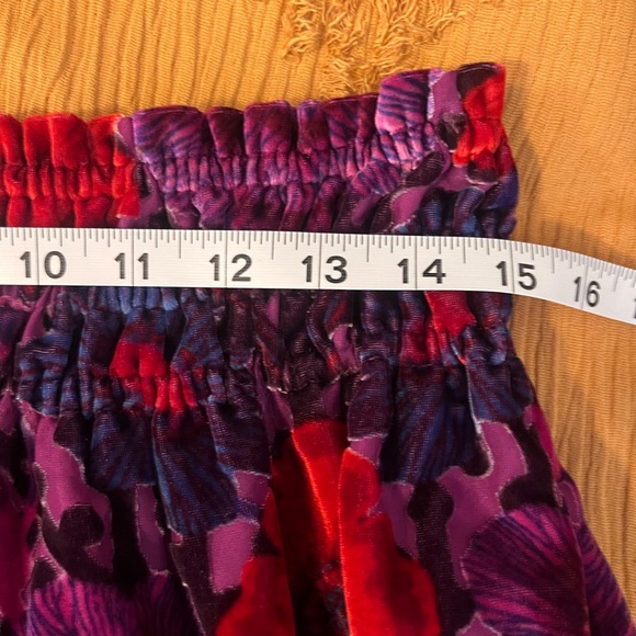 Nina Pace for Anthropologie Velvet Burnout Maxi Skirt Purple Red Floral Size S - Picture 7 of 14